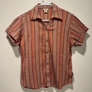 Woolrich Women’s Striped Button Down Short Sleeve